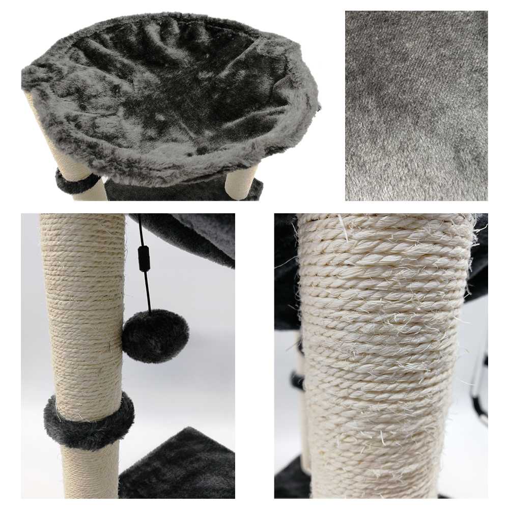 Tall Cat Scratching Post Platform Interactive Toys Cat Kittens Sisal Scratch Pole Cat Scratcher Bed