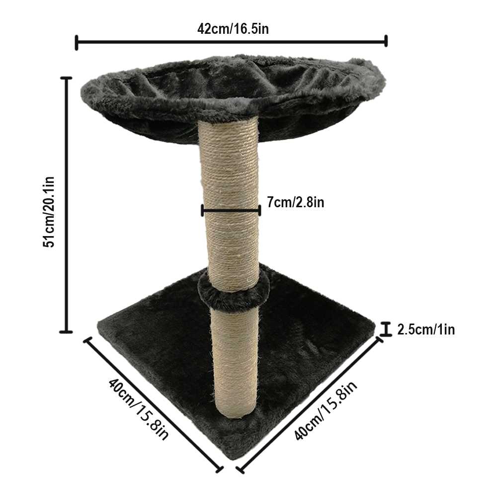 Tall Cat Scratching Post Platform Interactive Toys Cat Kittens Sisal Scratch Pole Cat Scratcher Bed