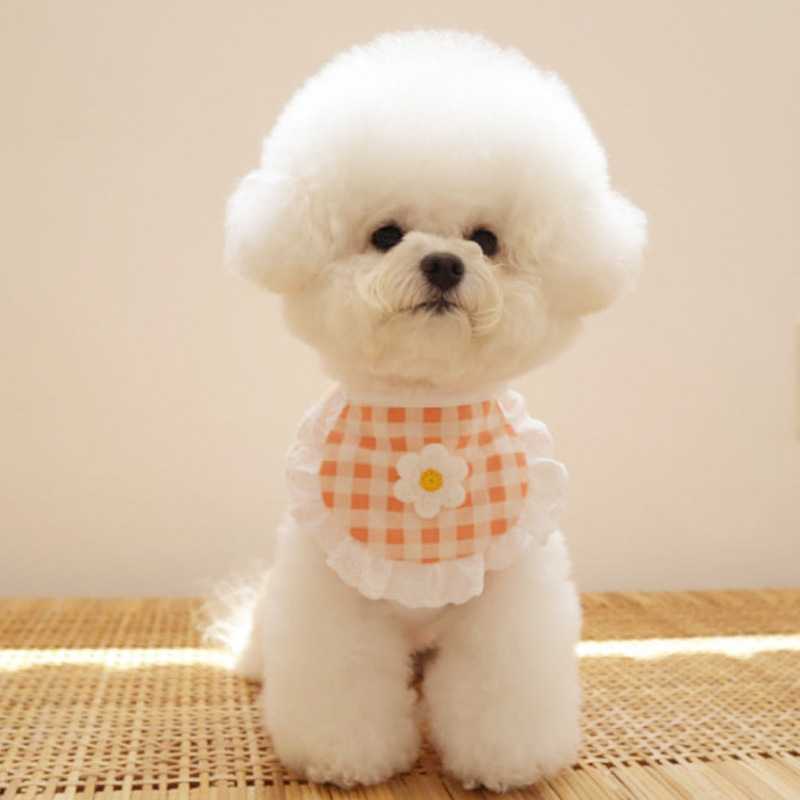 Adjustable Plaid Flower Dog Bandanas Cat Dog Little Animals Saliva Towel Pet Bandana