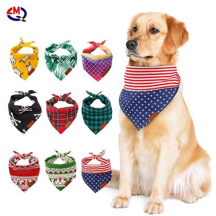 Cute Pet Scarf Dog Bandana Triangle Plain Dog Bandana Washable Dog Collar Bandana