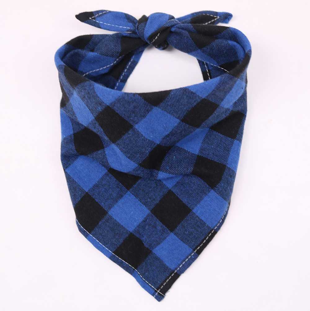 Saliva Towel Neck Dog Cotton Checkered Triangular Bandage Pet Triangle Scarf