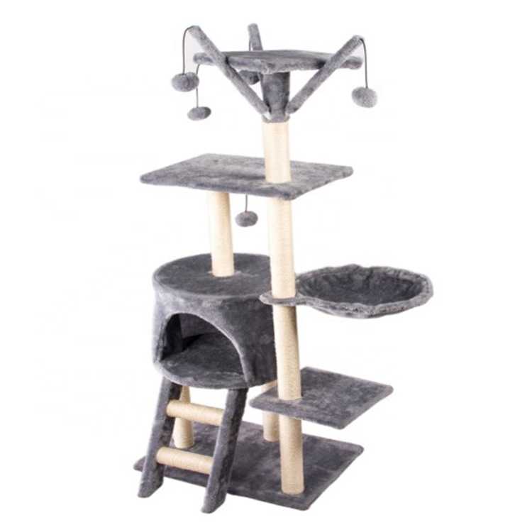 Supplier Plush Pet Condo Tower House Furniture Cat Climbing Hammock Toys Cat Scratcher Tree