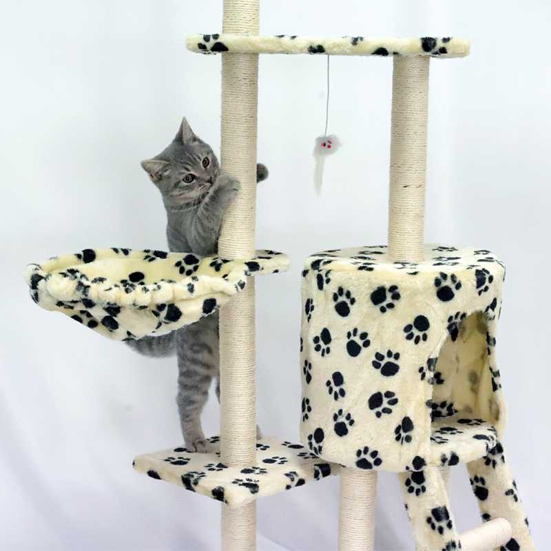 Castle Climb Scratch Scratcher Condo Wood Cat Furniture Tower Pet Cat Tree