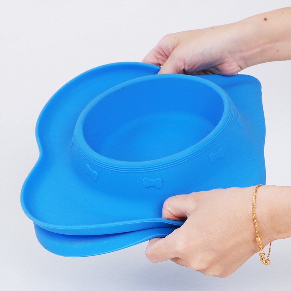 Cat Dog Food Bowl Stainless Steel Double Bowl Silicone Pet Bowl