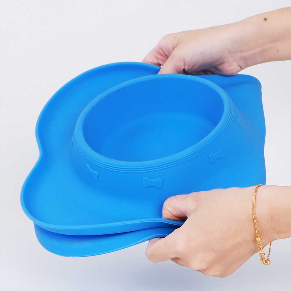 Cat Dog Food Bowl Stainless Steel Double Bowl Silicone Pet Bowl