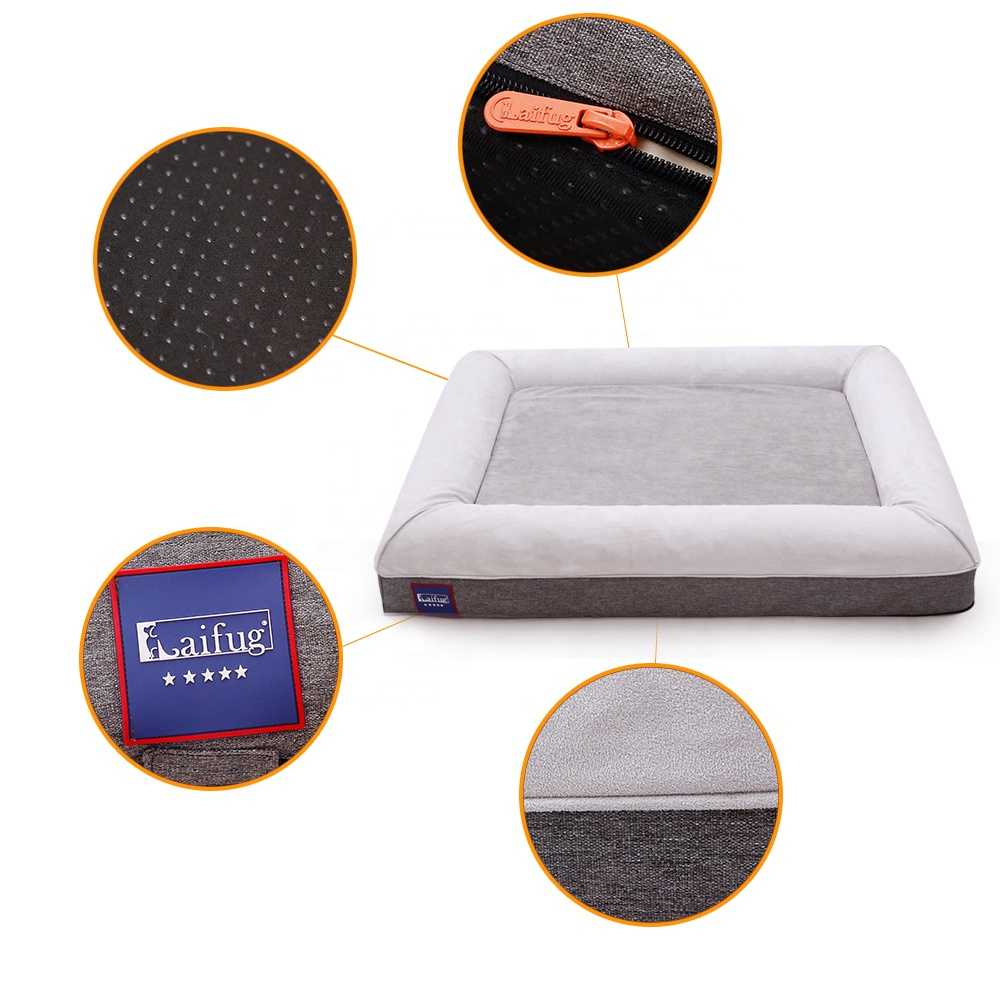 Laifug Dropshipping Orthopedic Memory Foam Big Dog Raised Pet Bed