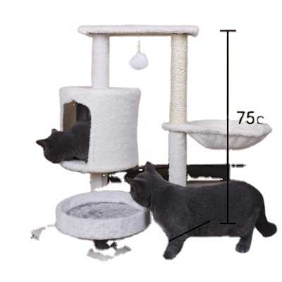 Manufacturer Customized Big Pet Cat Tower Condo Play House Pet Scratch Post Kitten Furniture