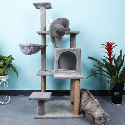 Manufacturer Customized Big Pet Cat Tower Condo Play House Pet Scratch Post Kitten Furniture