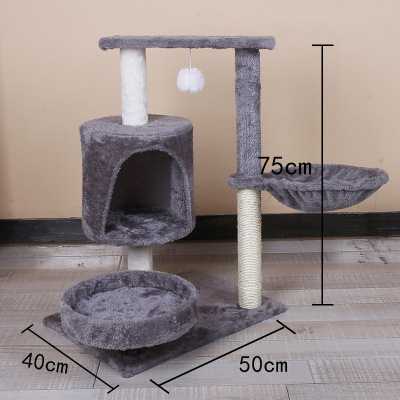 Manufacturer Customized Big Pet Cat Tower Condo Play House Pet Scratch Post Kitten Furniture