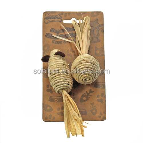 Natural Maize Hemp Cat Pet Toy With Ball Mouse