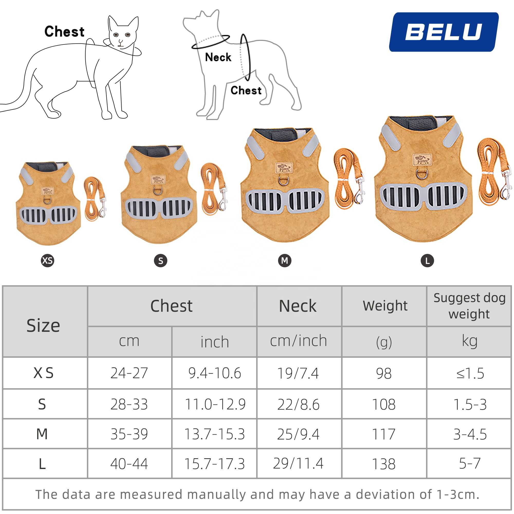 Pet Collars Lleashes Pet Harness Set Soft Dog