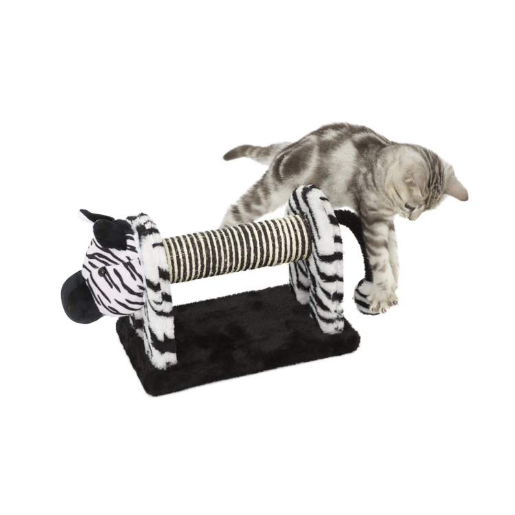 Plush Animal Pets Toys Zebra Shape Sisal Cat Scratcher Cat Scratching Post