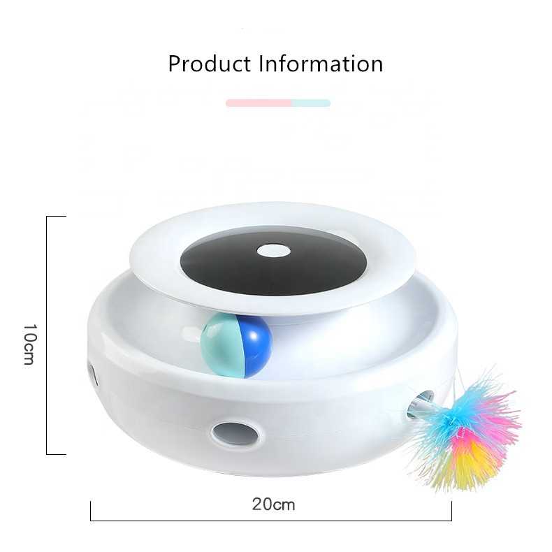 Smart Automatic Interactive Cat Pet Toys Funny Feather Teaser Cat Soft Toy Electrical Ball