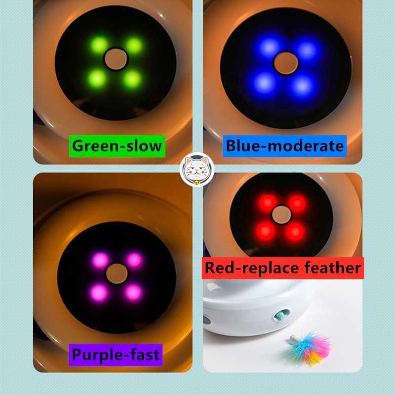 Smart Automatic Interactive Cat Pet Toys Funny Feather Teaser Cat Soft Toy Electrical Ball