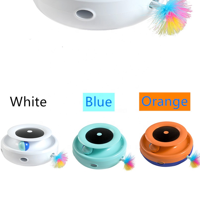 Smart Automatic Interactive Cat Pet Toys Funny Feather Teaser Cat Soft Toy Electrical Ball