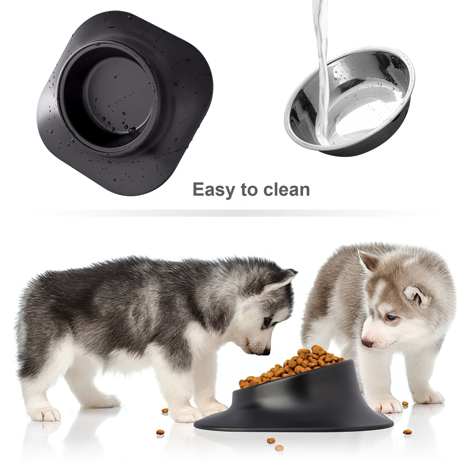 Stainless Steel Pet Bowl Dog Cat Feeding Drinking