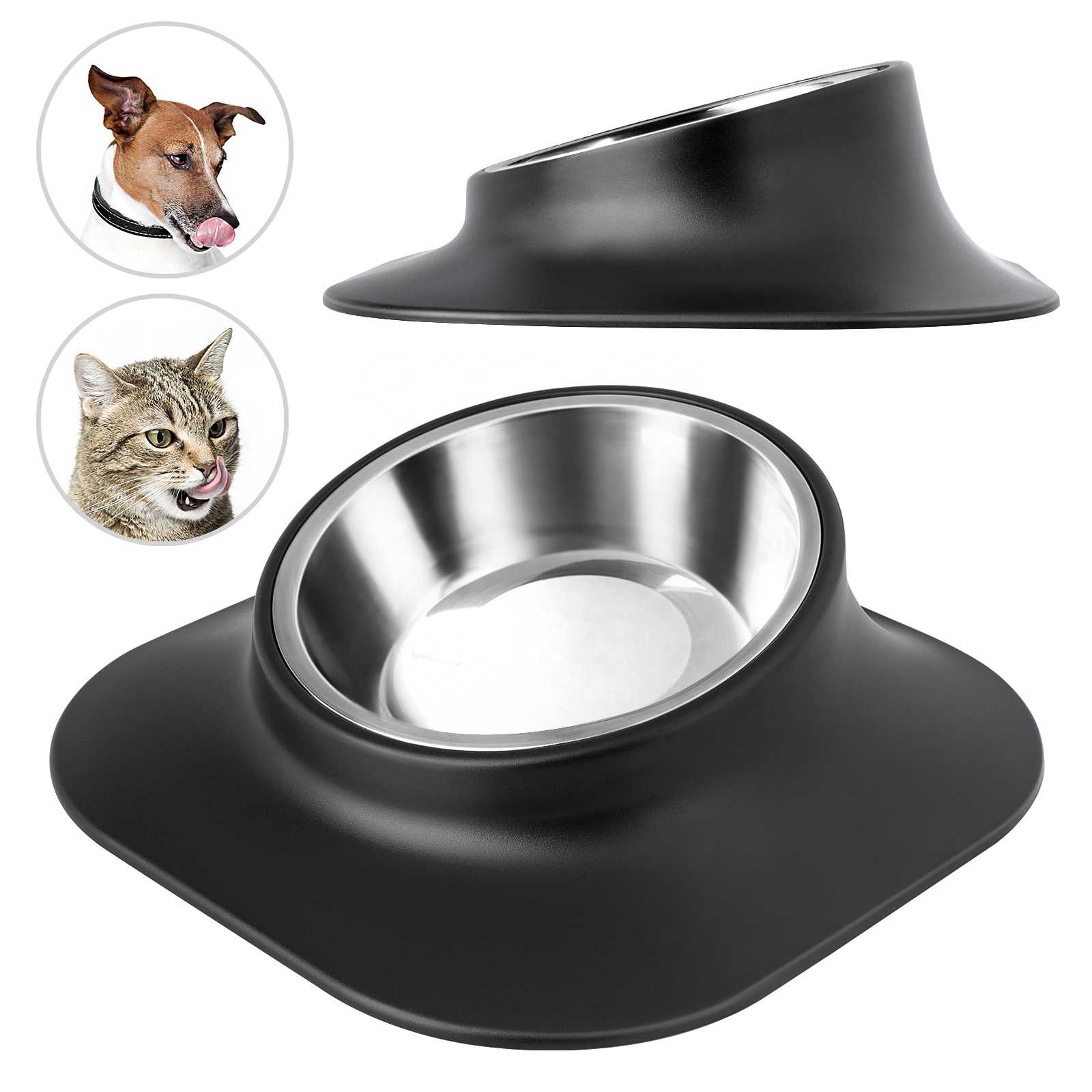 Stainless Steel Pet Bowl Dog Cat Feeding Drinking