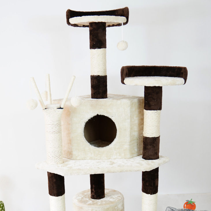 Large Cat Tree House Double Color Stitching Resistance Bite Multipurpose Cat Bed