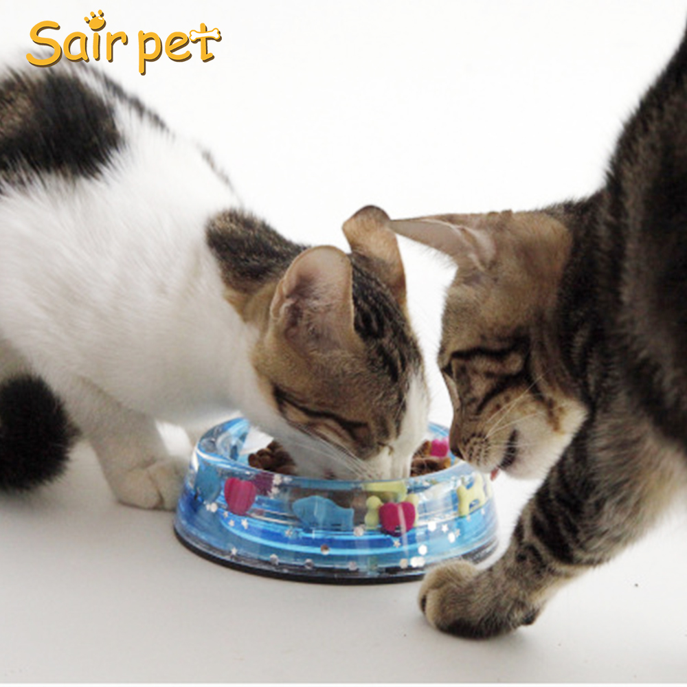 Novelty Acrylic Cat Pet Bowl Plastic Liquid Water Floating Glitter Dog Pet Bowl