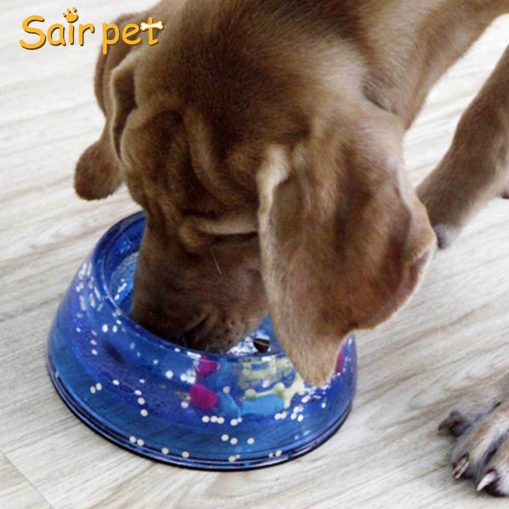 Novelty Acrylic Cat Pet Bowl Plastic Liquid Water Floating Glitter Dog Pet Bowl