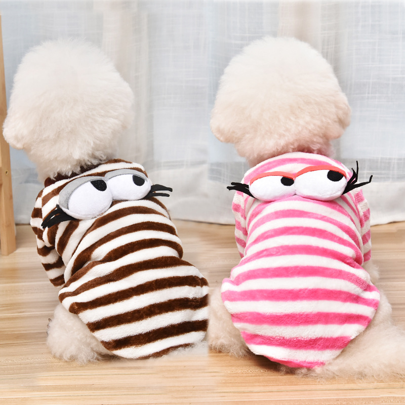 Accept Customization Beatuiful Striped Pet Clothing With Button Animals