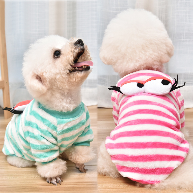 Accept Customization Beatuiful Striped Pet Clothing With Button Animals