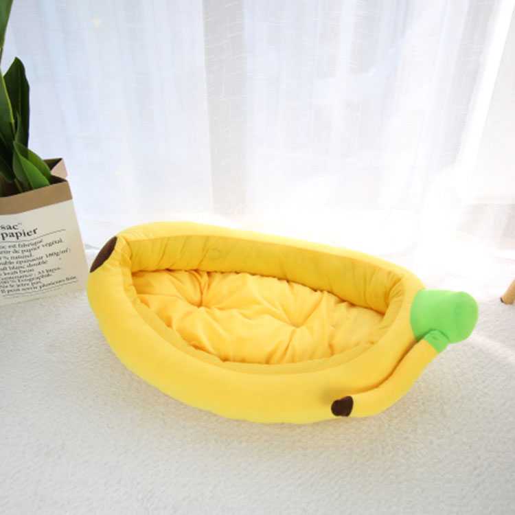 Cute Cool Warm Custom Banana Cat Bagel Dog Comfy Calming Pet Bed Funny Banana Bed Pet