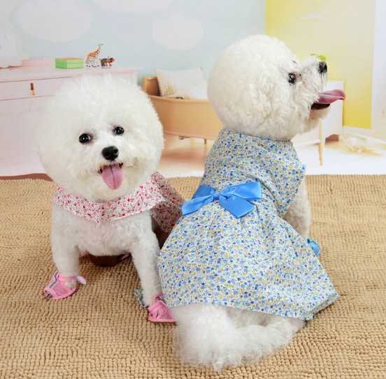 Cute Spring Summer Small Dog Fancy Dress Pet Stripe Froal Princess Dog Dress