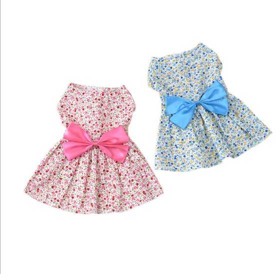 Cute Spring Summer Small Dog Fancy Dress Pet Stripe Froal Princess Dog Dress