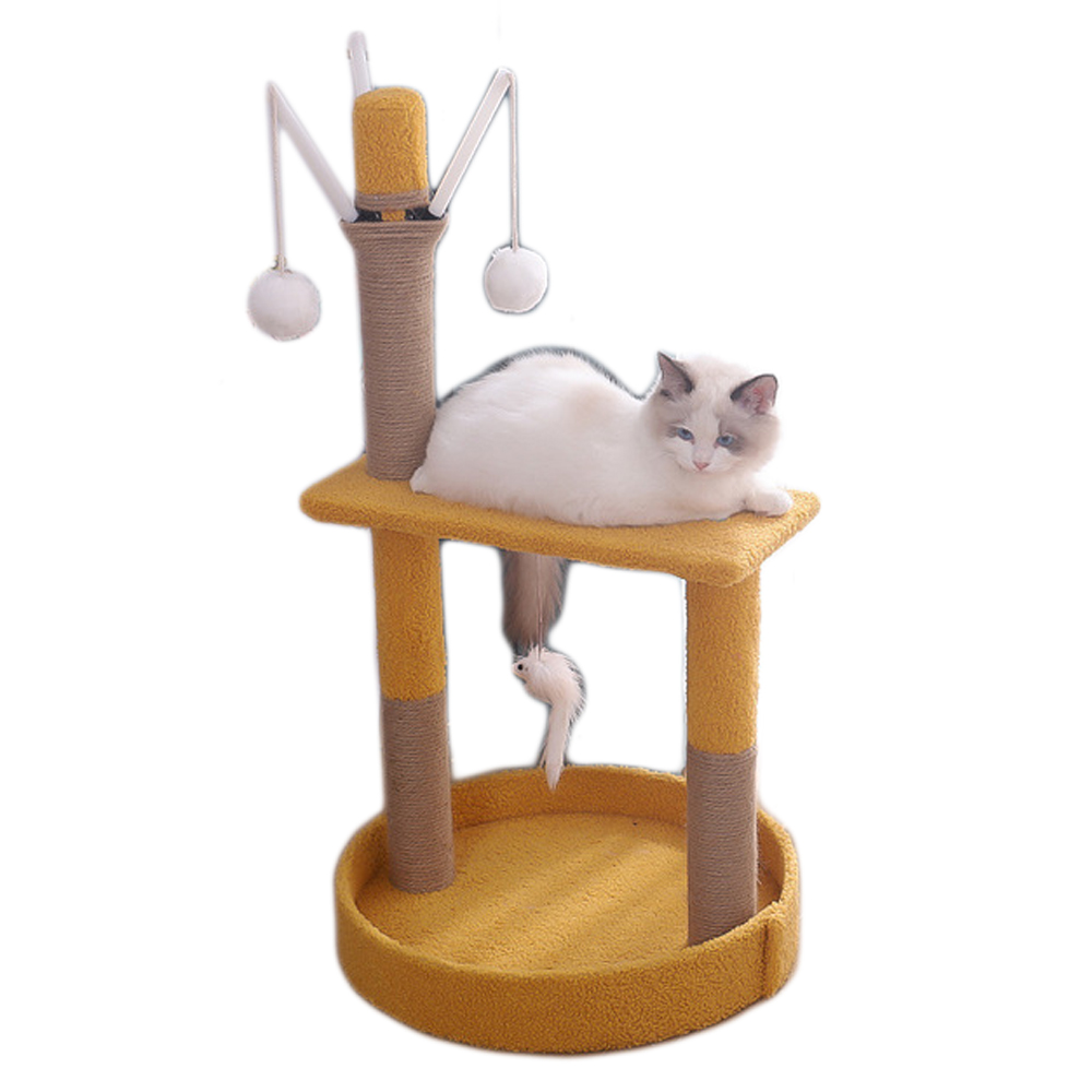Multifunctional Cat Tree Cat Tower Condos Medium Wood Cat Tree With Ball Toy