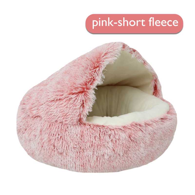 The Crystal Plush Warm Cat Bed Pet Round Halfpack Cat Litter Deep Sleep Cat Litter Cute Pet Beds