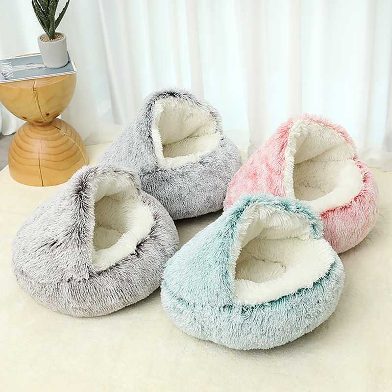 The Crystal Plush Warm Cat Bed Pet Round Halfpack Cat Litter Deep Sleep Cat Litter Cute Pet Beds