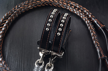 Custom Vegan Genuine Adjustable Braided Red Black Pet Dog Leather Collar Leather Dog Leash With Collar Dog