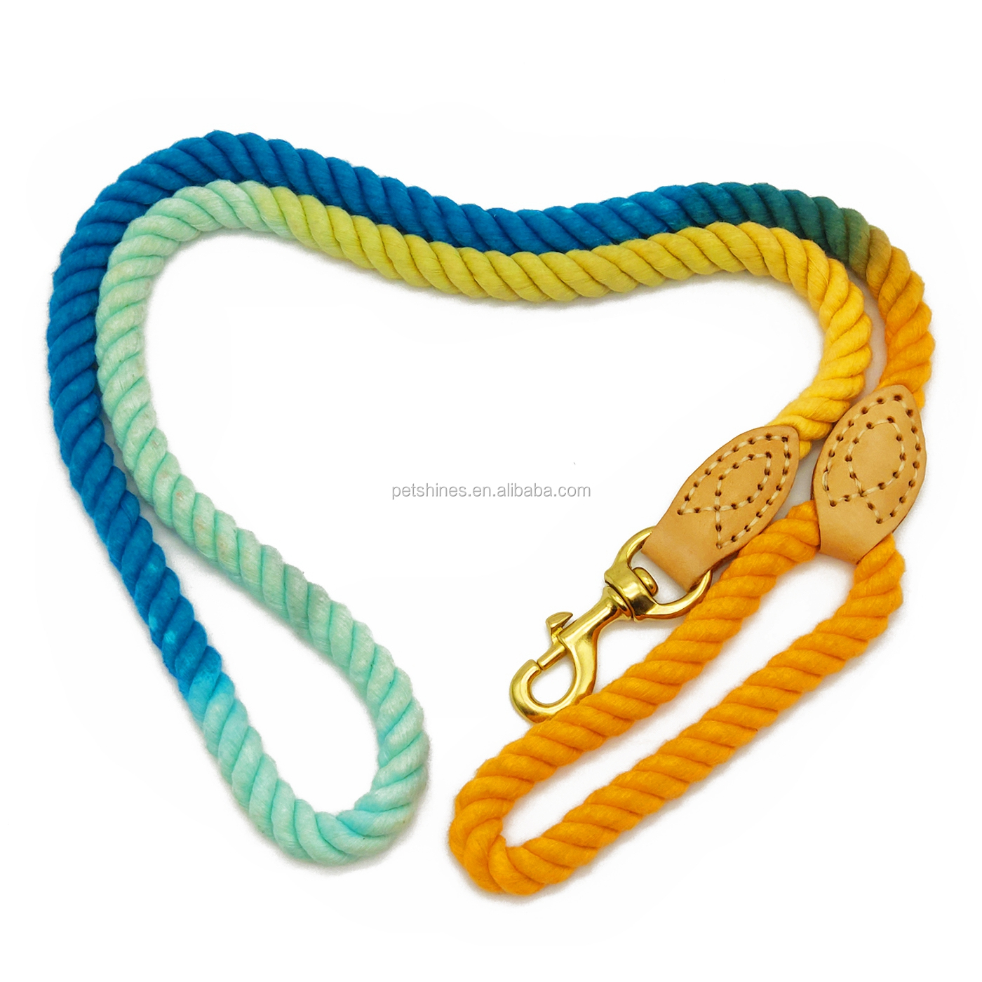Rope Dog Leash Custom Gradient Colors Cotton Dog Leash Leather Braided Rope Leashes