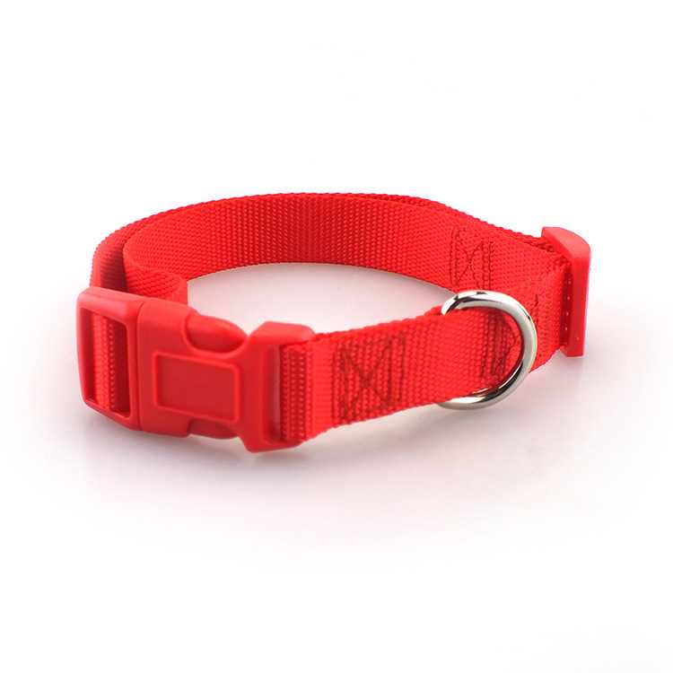 Oem Custom Personalized Logo Adjustable Blank Plain Nylon Pet Dog Collar