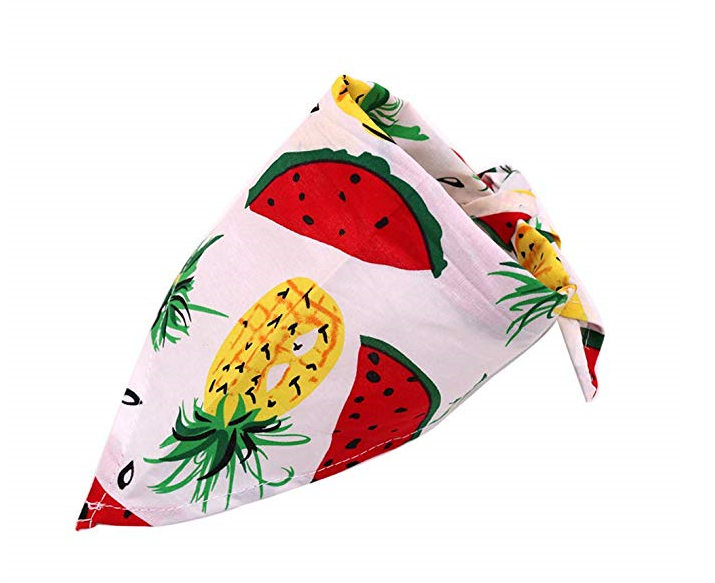 Custom Fruit Pattern Cotton Bandana Suitable Small Medium Large Pet Dog