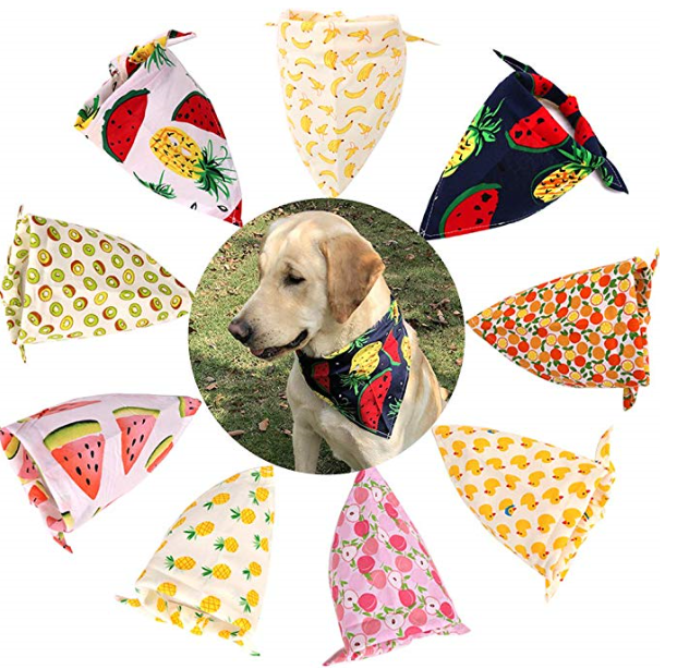 Custom Fruit Pattern Cotton Bandana Suitable Small Medium Large Pet Dog