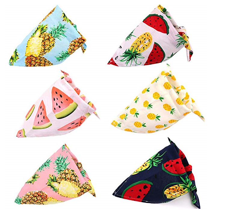 Custom Fruit Pattern Cotton Bandana Suitable Small Medium Large Pet Dog