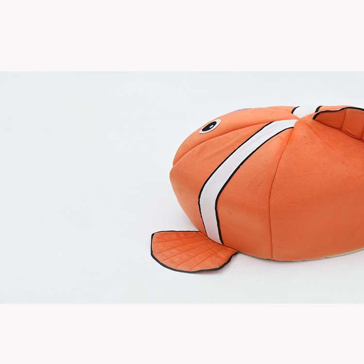 Custom Orange Fish Shape Washable Fluffy Plump Thick Pet Bed Mattress EcoFriendly Cat House