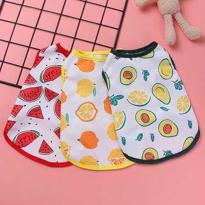 Cute Summer Avocado Cartoon Print Clothing Pet Matching Clothes Shirt Boy Dog