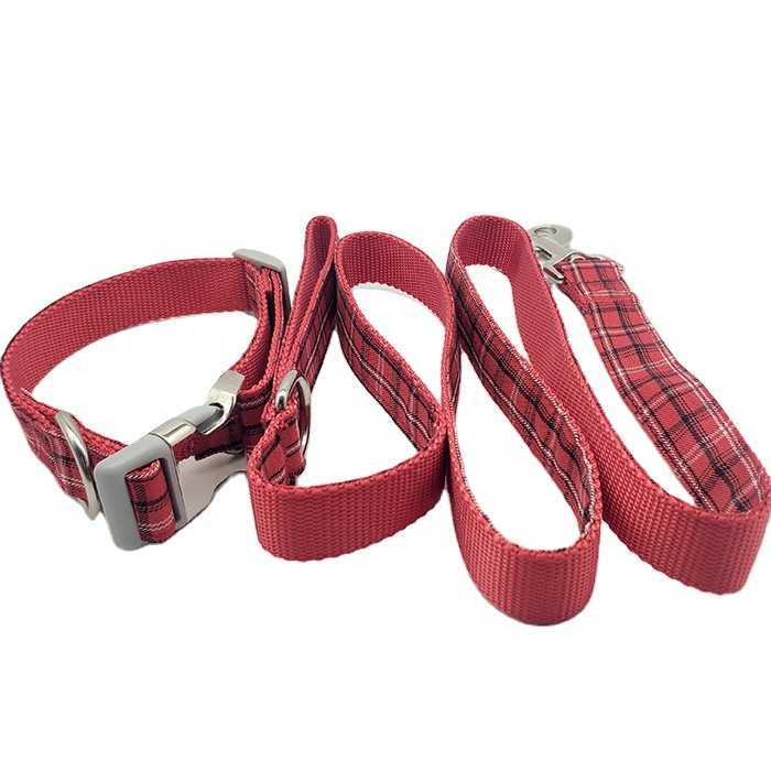 Ing Red Plaid Cute OEM Leash Pet Supplies Dog