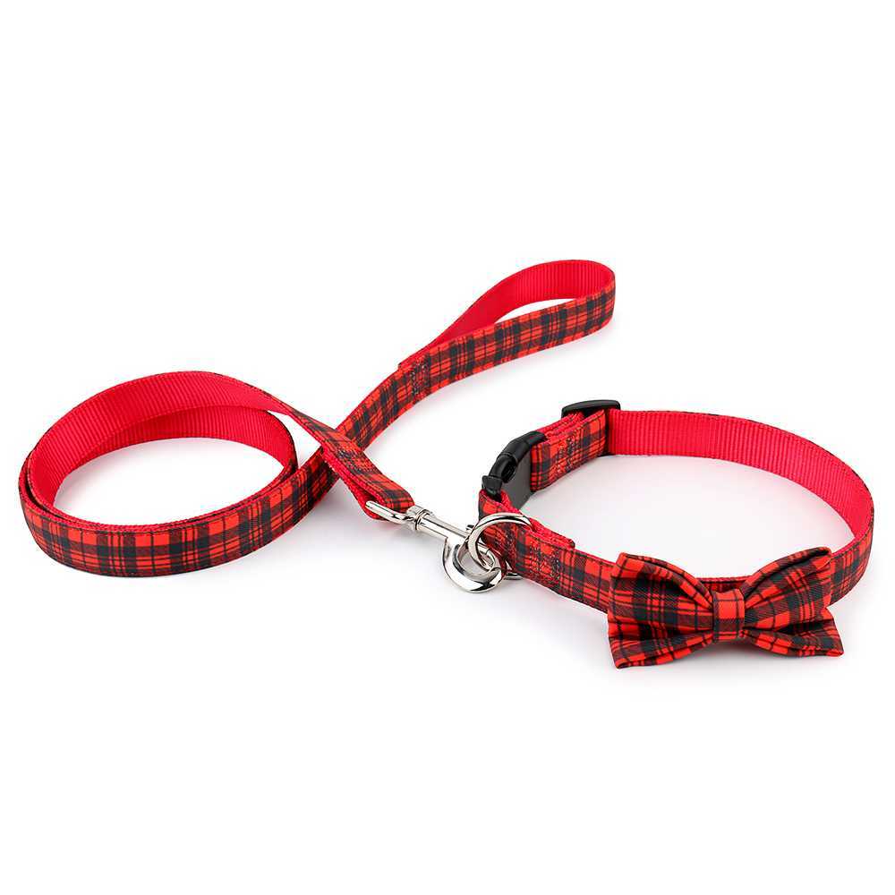 Ing Red Plaid Cute OEM Leash Pet Supplies Dog