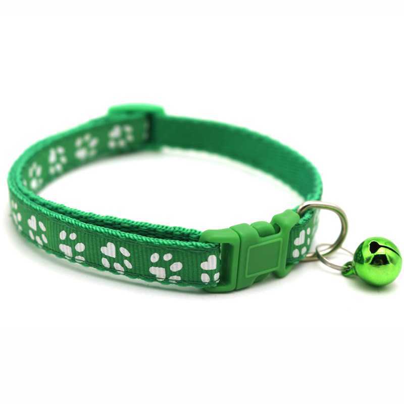 Manufacturer Multicolors Paw Print Adjustable Nylon Cat Dog Collar With Bell