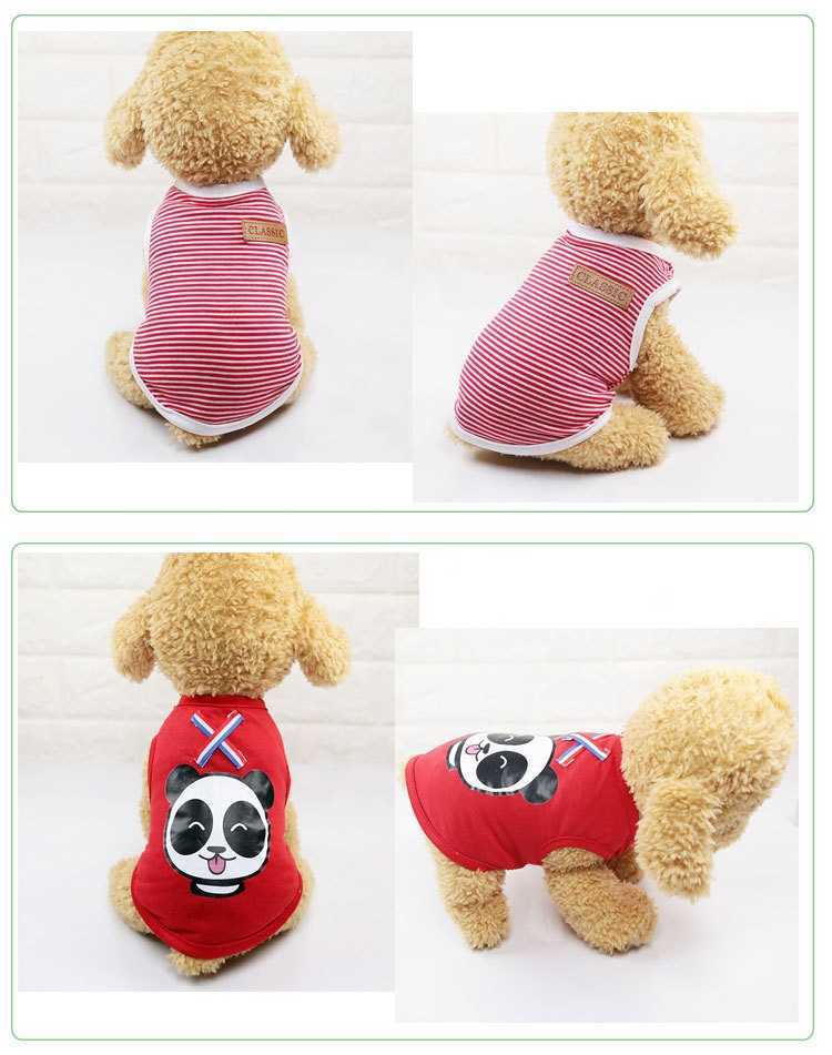 Small Dogs Chihuahua Pets Clothing Cat Outfit Cartoon Puppy Dog Vest Shirt Summer Pet Clothes