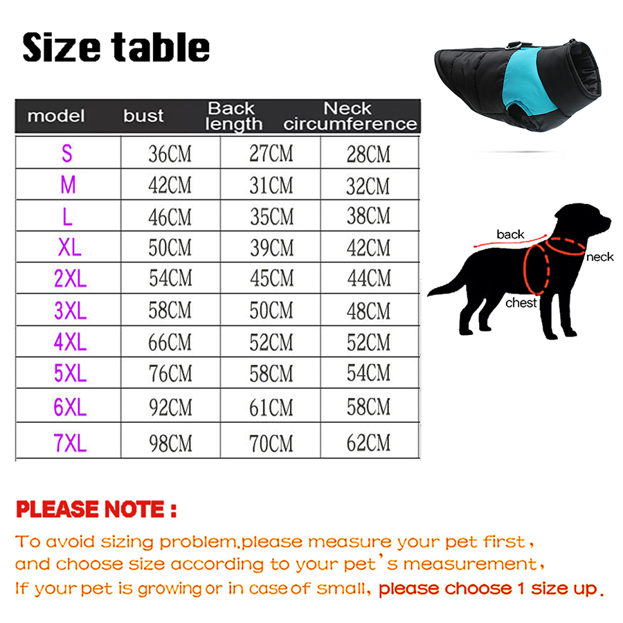 Winter Pet Dog Clothes Pet Warm Jacket Coat Waterproof Dog Clothing Outfit Vest French Bulldog Small Medium Large Dogs