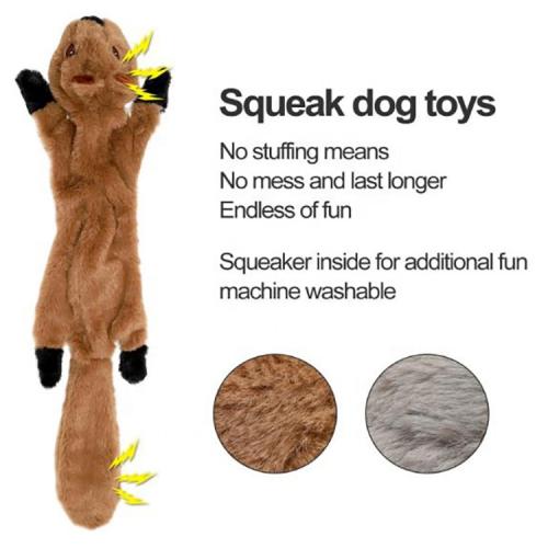 4 Pack Durable Stuffingless Plush Squeaky Dog Chew Toy Set No Stuffing Dog Toys With Squeakers