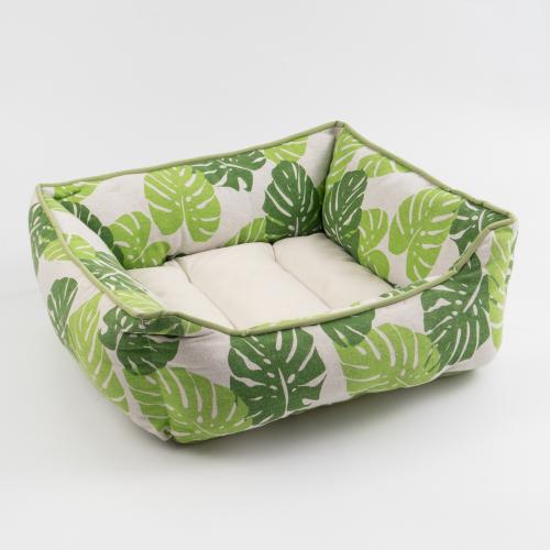 All Season Rectangle Pet Bed Tropical Printed Spring Dog Bed Basket Pet Bed