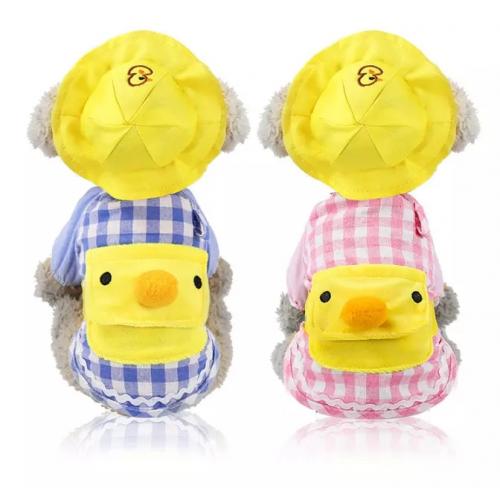 Amazon Top Product Duck Printed Pet Clothes Shirts Dog Clothes With Pet Hat