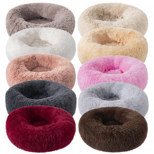 Beds Cute Fluffy Plush Comfy Calming Manufacturing Couch Solid Washable Round Pet Bed