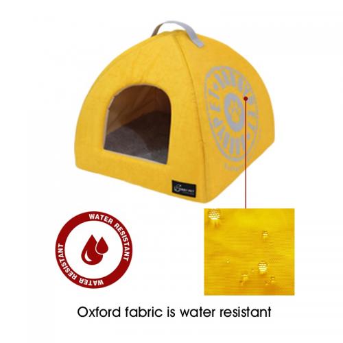 Bobbypet Outdoor Printing Yellow Dog House Warm Puppy Water Resistant Cat Dog Igloo Beds Travel